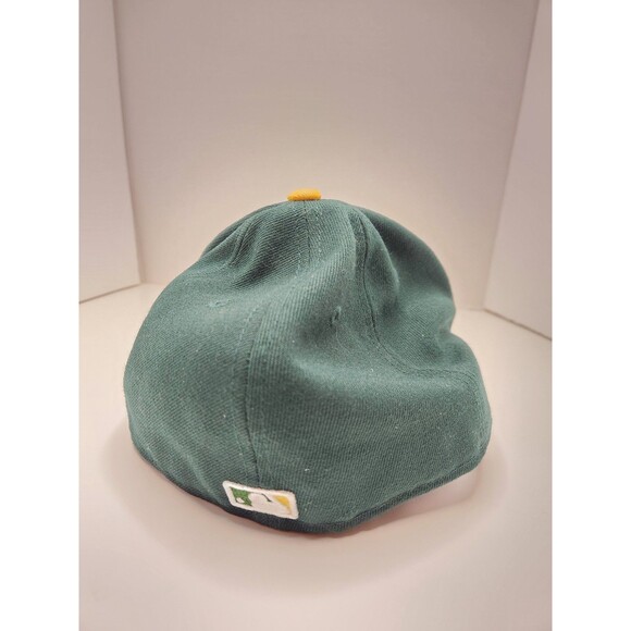 New Era Oakland A's Hat Cap Fitted Men's 7 1/8 MLB Baseball Green 59Fifty - Picture 3 of 5